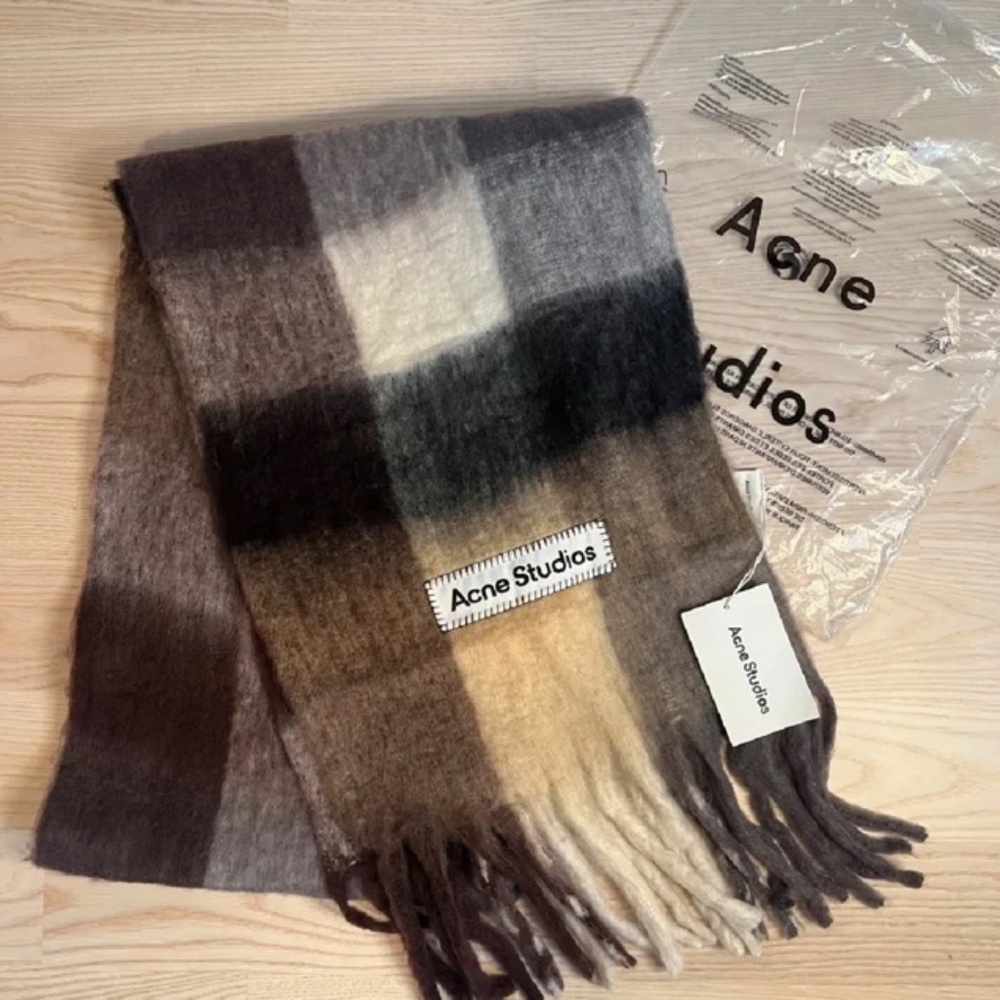 Acne Studios Mohair Check Scarf Muffler